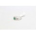 Sterling Silver 925 Ring Natural Green Emerald Stone Diamond Women Handmade A466